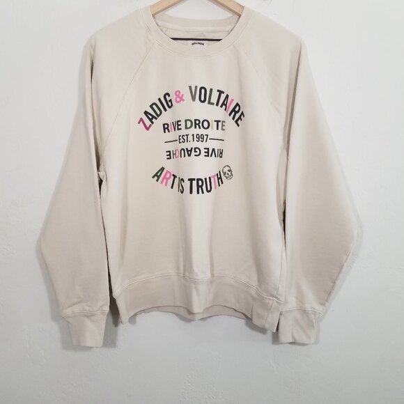 Zadig & Voltaire Art Is True Upper Blason Brode Sweatshirt Size L - Picture 5 of 10